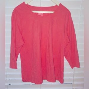 NWOT Denim & Co Essentials perfect jersey 3/4 sleeve top